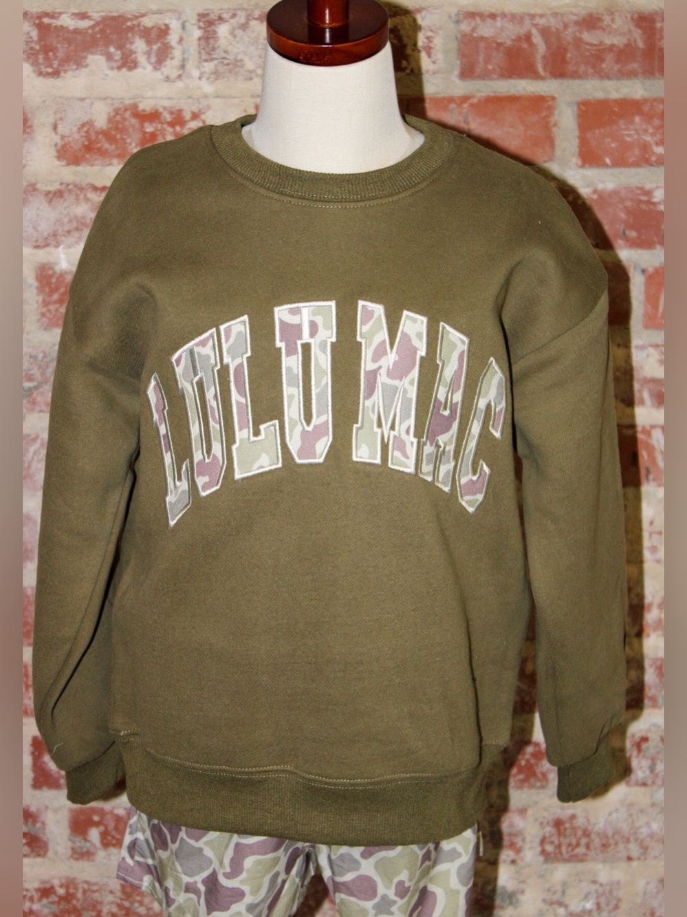 Lulu Mac Youth Camo Green Sweatshirt